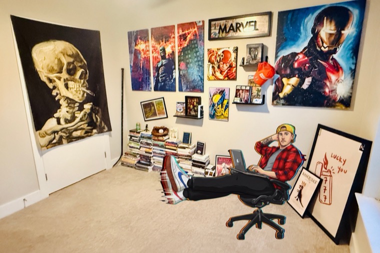 Animated Luke in Real Office Chair Laptop Hybrid