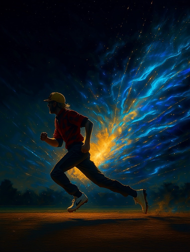 Moonshot Cosmic Ballplayer Painterly Night