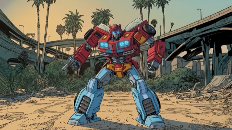 Firefly Transformer Bumblebee Comic Halftone Freeway